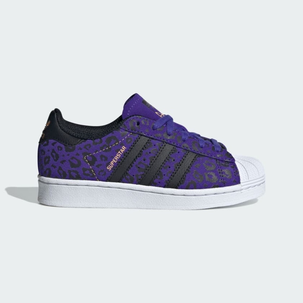 Adidas Superstar C Kids Shoes – Purple Leopard Print – Size 11K – NWT